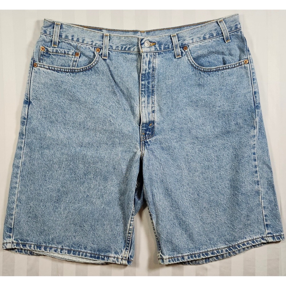 Vintage 1989 Levis 550 Relaxed Fit Denim Shorts Mens 40W Light Wash USA 0051